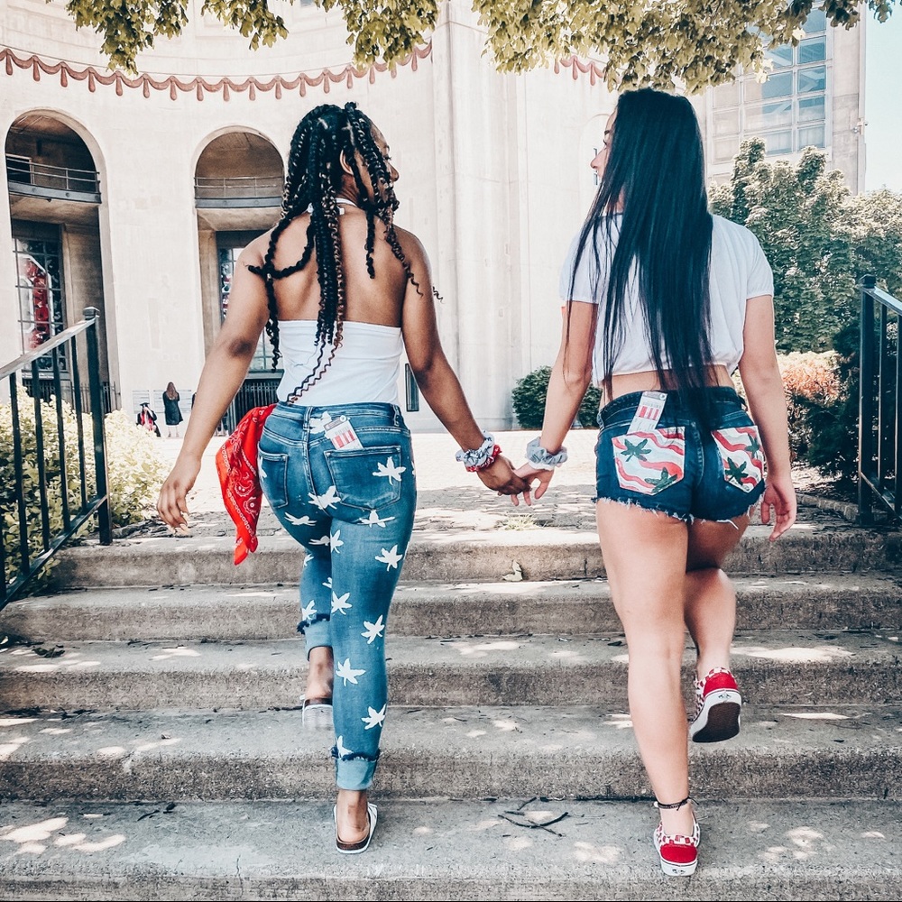 Ohio State Buckeye Leaf Jeans